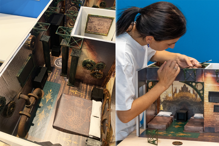 Interior design immersivo per camera a tema Steampunk