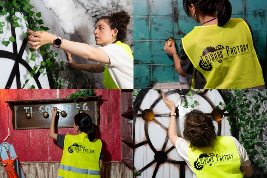 Lavoro sui dettagli della Escape Room Timegate a Verona